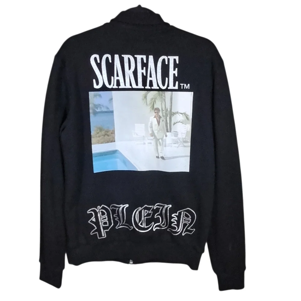 Philipp Plein Scarface Jacket Mes Medium Al Pacino‎ Black Full Zip Streetwear